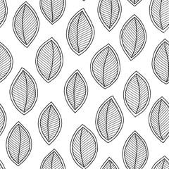 Leaves coloring book pages. Hand drawn artwork.
