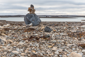 Inukshuk on Victoria Island in the High Arctic
