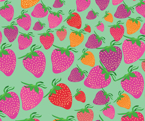 Strawberry in many composition and different color 