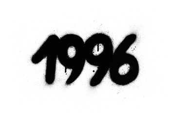 graffiti 1996 date sprayed in black over white