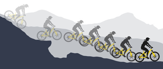 VTT X country jaune femme saut 2