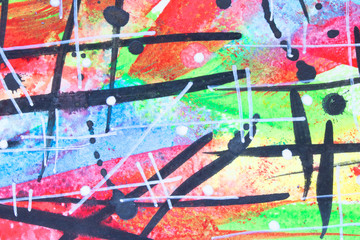 Watercolour and Ink Abstract Lined Background Art