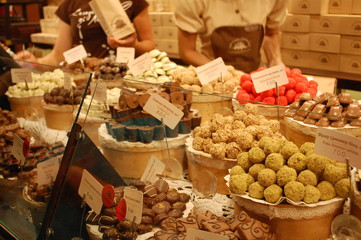 sweets and nuts on the market