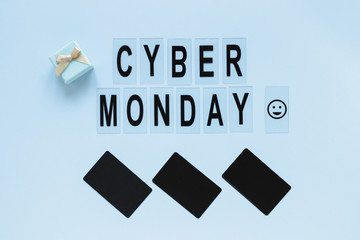 Cyber monday text with blank tags