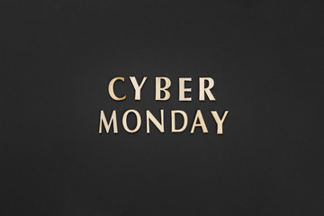 Cyber monday text on plain background