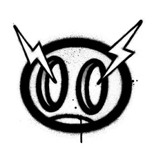  graffiti angry icon sprayed in black over white © johnjohnson