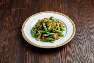 String beans . Restaurant menu