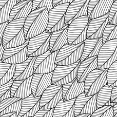 Leaves coloring book pages. Hand drawn artwork.