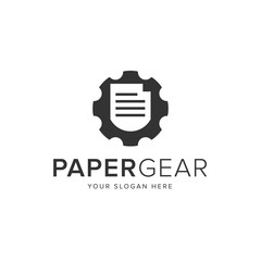 Paper Gear Logo Vector Icon