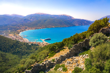 Famous Antisami beach in Kefalonia island, Greece.