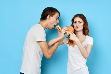 young couple having breakfast