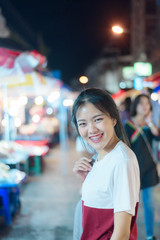 Holiday of women at walking travel,Holiday of women at walking travel at  Wualai Walking Street in Chiang Mai