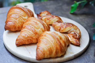 bacon twists and croissant