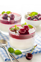 Traditional italian creamy dessert panna cotta.