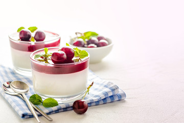 Traditional italian creamy dessert panna cotta.