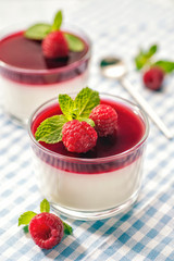 Traditional italian creamy dessert panna cotta.