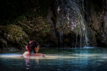 Fototapeta premium Chianni, Pisa, Tuscany - Ghiaccioni Waterfall