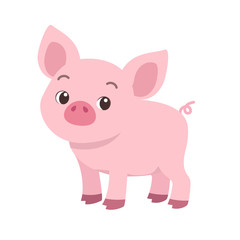 cute happy cattle barn smile animal vector