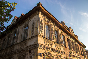 Rybinsk. Yaroslavl region, an old merchant's house at the intersection of Sovetskaya street and Radishchev street.