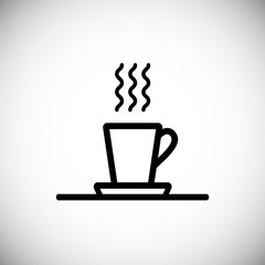Line style icon of cup with vapour icon.
