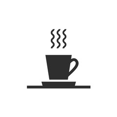 Black icon of cup, espresso, vapour.