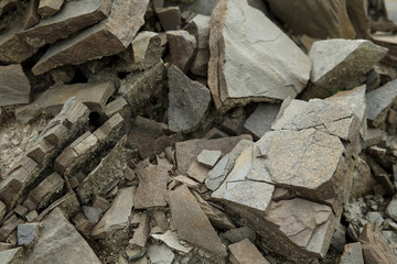 Gray coarse rock formations