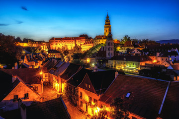 Fototapeta premium cesky krumlov castle at night