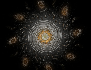 Naklejka premium Geometry of Space series. Visually attractive backdrop made of conceptual grids curves and fractal elements suitable as element