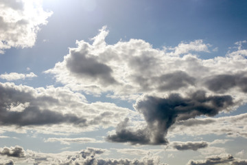 Contrasting sky with storm clouds