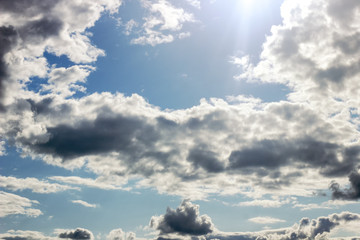 Contrasting sky with storm clouds