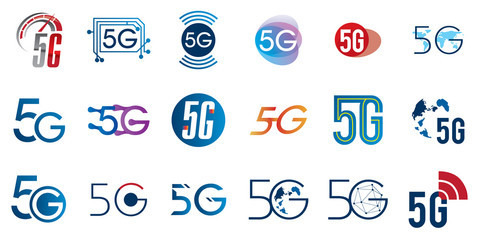 Vector logo for 5G Internet and cellular