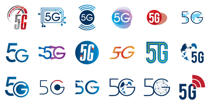 Vector logo for 5G Internet and cellular