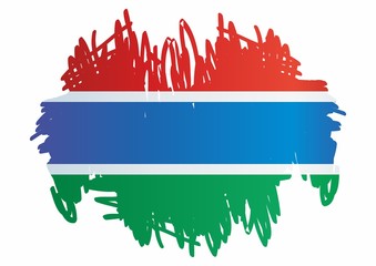 Flag of the Gambia, Republic of The Gambia. Template for award design, an official document with the flag of The Gambia. Bright, colorful vector illustration.