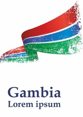 Fototapeta premium Flag of the Gambia, Republic of The Gambia. Template for award design, an official document with the flag of The Gambia. Bright, colorful vector illustration.