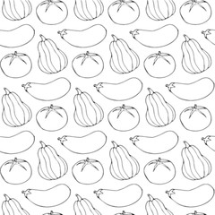 hand drawn fresh vegetables set