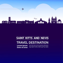 Saint Kitts and Nevis travel destination grand vector illustration.