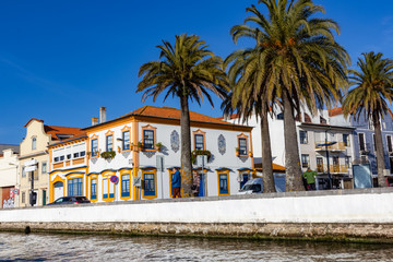 Fototapeta na wymiar Aveiro, Portugal, popular European tourist destination and landmark, city with canals in Portugal. 