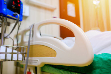 Clean patient beds in modern hospitals, hospital beds and medical equipment