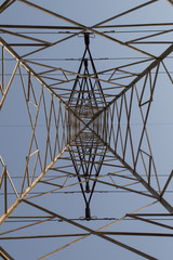 Indian village electric light tower insight view sky leading line
