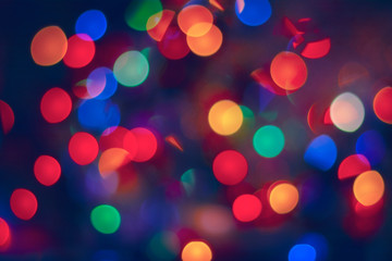 Festive bright Christmas colorful Christmas bokeh. Blur.