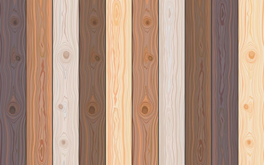 Set of Wooden striped textured background. Brown wooden wall, plank, table or floor surface. Cutting chopping board. Colorful natural boardwalk surface. Vector Illustration.
