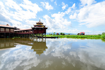 floating village at inle lake, myanmar