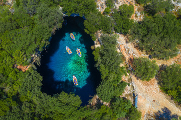 Famous melissani lake on Kefalonia island, Greece