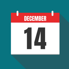 Fototapeta premium Calendar Date - Desember 14. Planning. Time management.