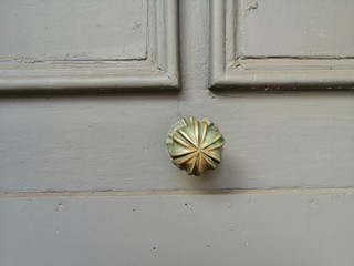 Door knob brass flower pattern
