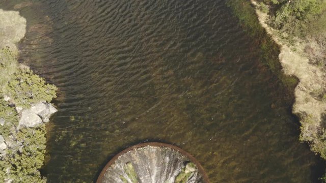 Aerial drone view of Covao dos Conchos in Serra da Estrela, Portugal