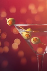Martini cocktail in glass, close-up view