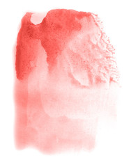 Abstract watercolor background hand-drawn on paper. Volumetric smoke elements. Red color. For design, web, card, text, decoration, surfaces.