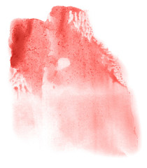 Abstract watercolor background hand-drawn on paper. Volumetric smoke elements. Red color. For design, web, card, text, decoration, surfaces.