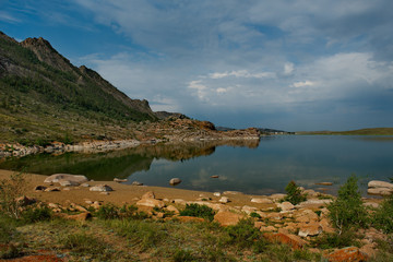 Eastern Kazakhstan. Around the mountains of Bayanaul are three beautiful lakes, one of which is the lake Toraigyr.